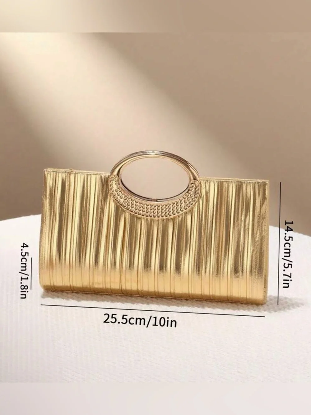 Gold Metallic Evening Clutch Handbag